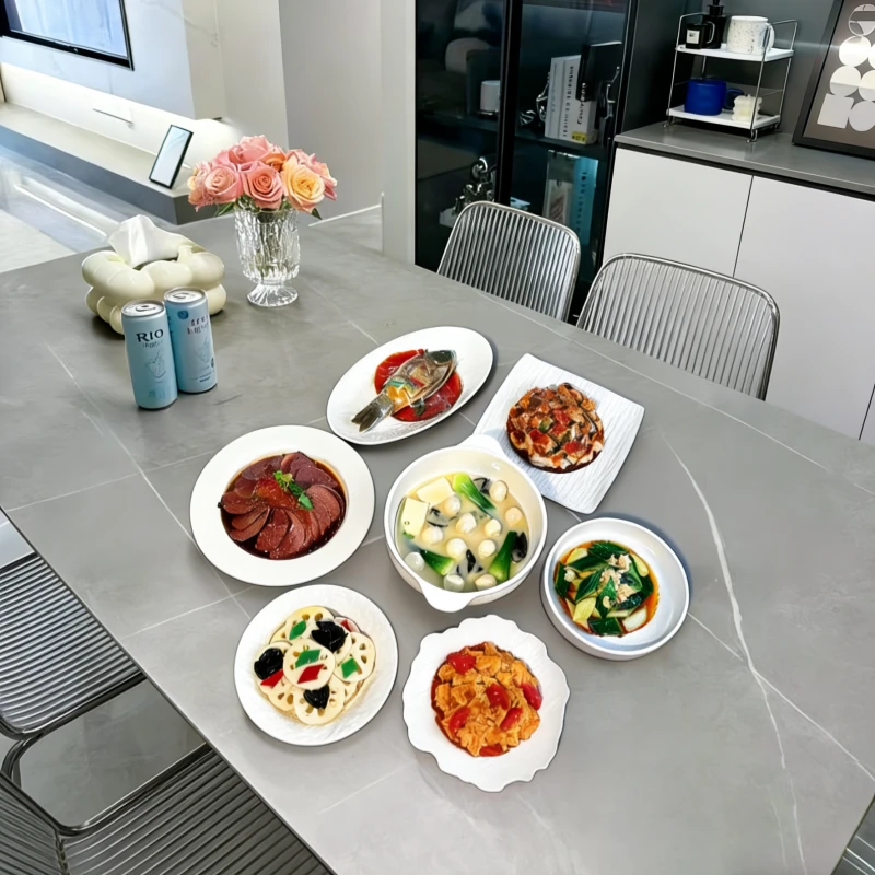 【奈颜年货节套餐】高颜值碗碟套装2-8人餐具黑白家用陶瓷碗盘