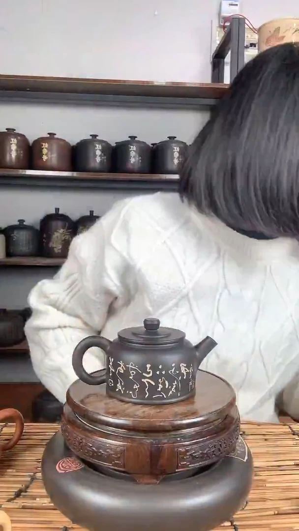 【闪购商品】罐建水紫陶手工彩填壶