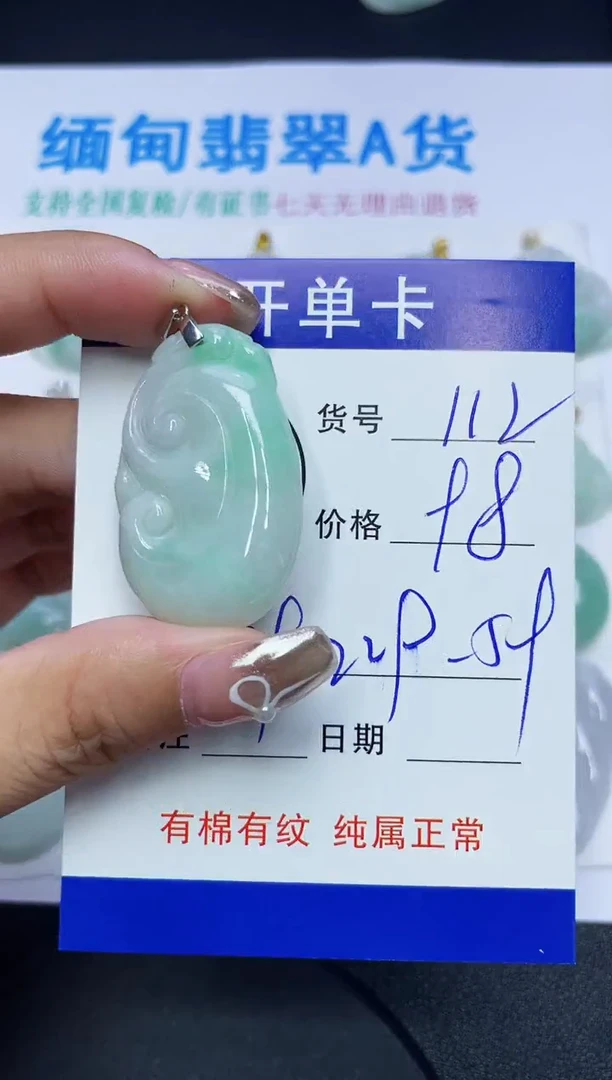 翡翠未镶嵌吊坠(赠链)112