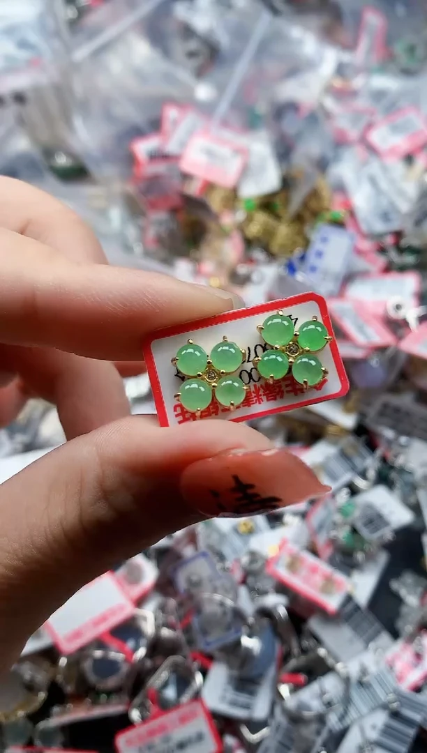 银S925镶嵌戒指翡翠天然A货缅甸翡翠