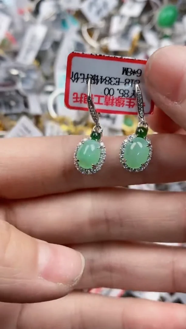 银S925镶嵌戒指翡翠14 3