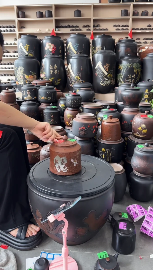 大瑕疵茶叶罐古铜色小蛮腰内裂  481