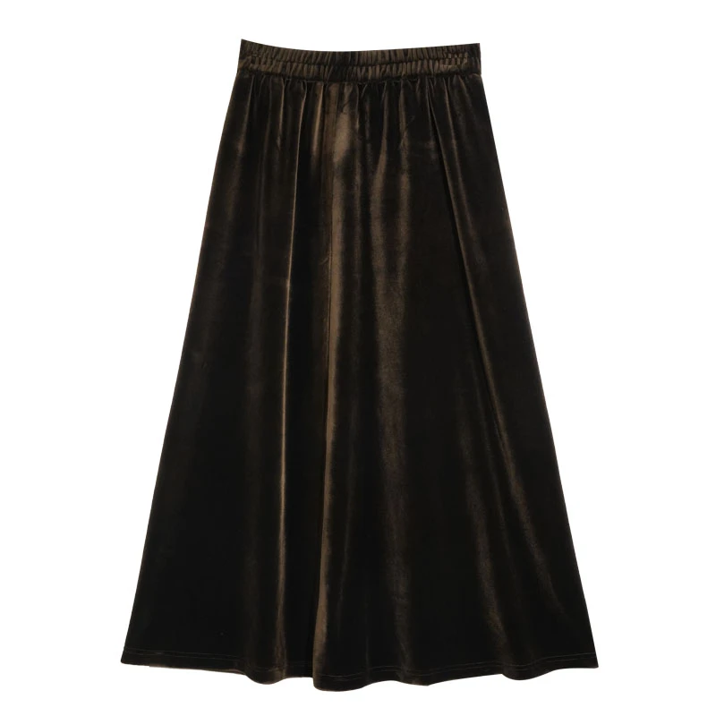 MOMOSOLO半身裙女秋冬新款百搭显瘦A字裙长裙YM2021