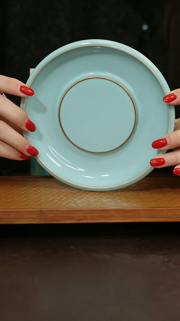 摆件陶原矿原釉汝宋汝瓷 壶承