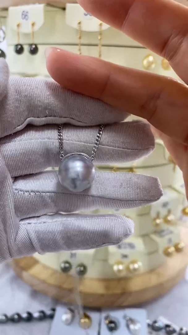 【闪购商品】海水珍珠套链银S925镶嵌15-16mm