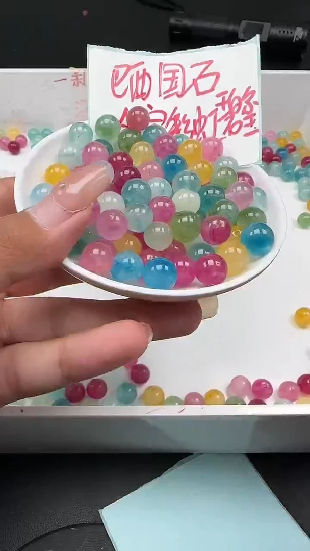 未镶嵌珠宝半成品碧玺小灯泡碧玺N467卡10MM散珠20颗