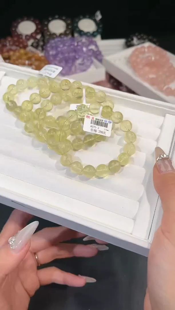 【闪购商品】水晶手链未镶嵌多样性发一黄泡泡11mm