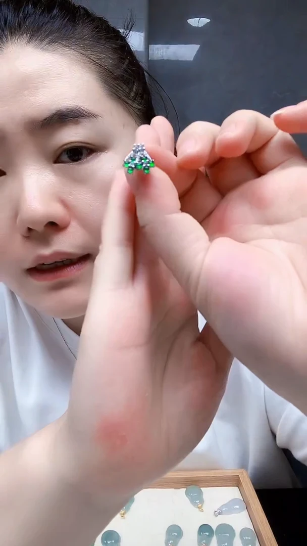 颈饰未镶嵌翡翠翡翠耳钉（危）