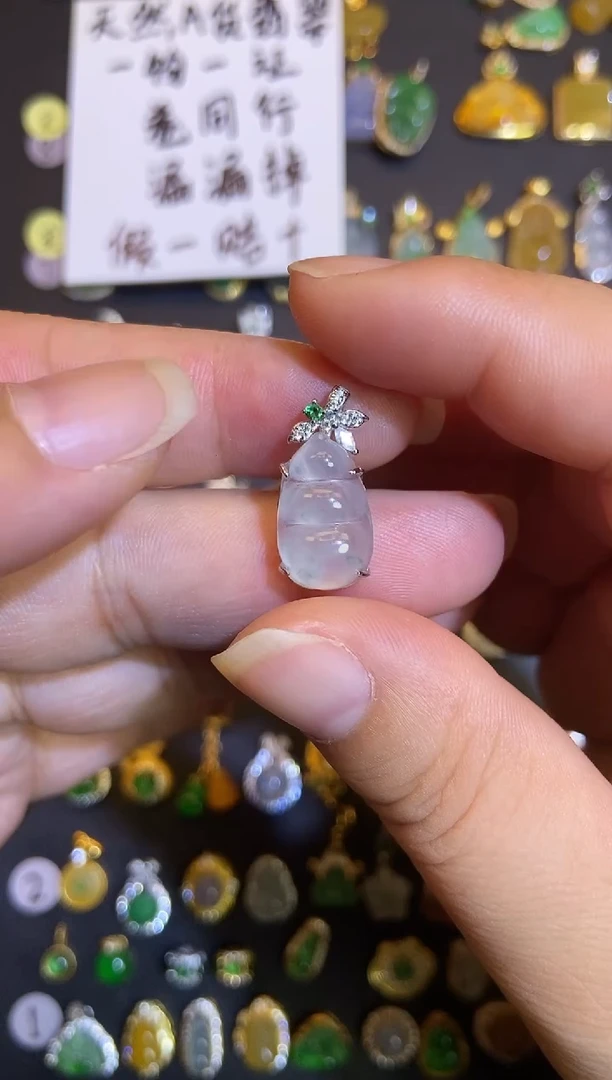 吊坠(不含链)银S925镶嵌翡翠1