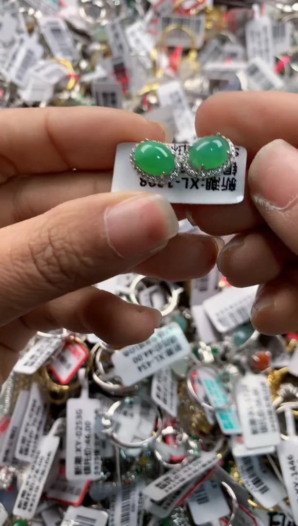 银S925镶嵌戒指翡翠101010---1