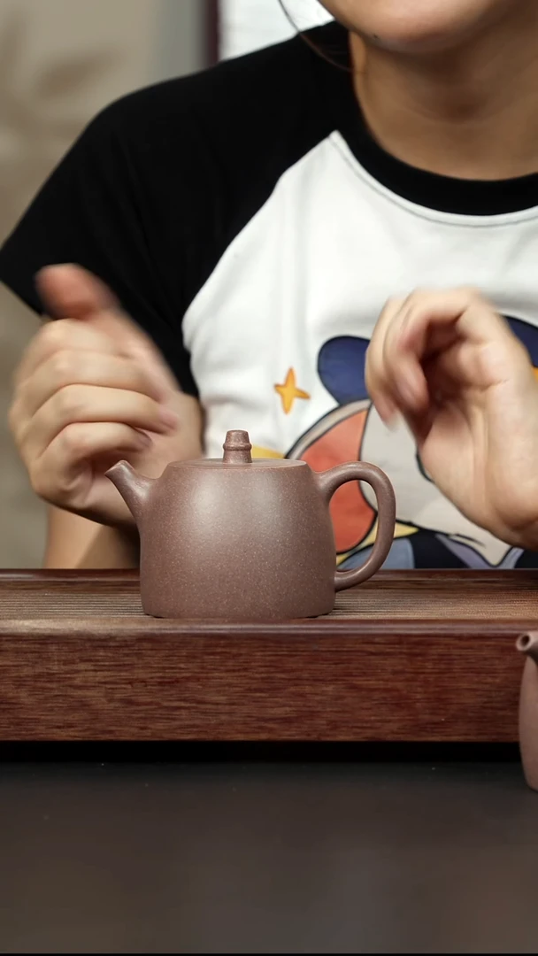紫砂茶壶桃花泥 汉铎  紫色