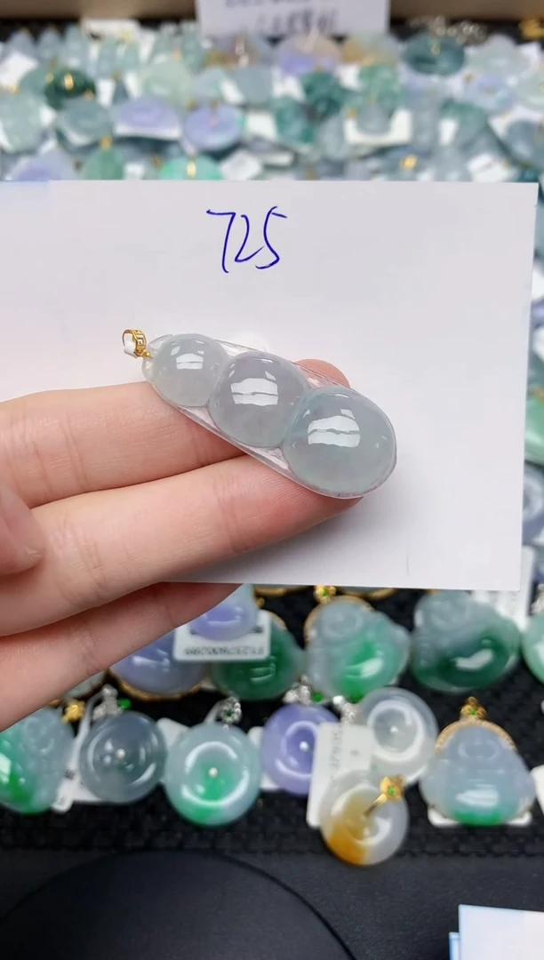 翡翠18K金镶嵌颈饰天然缅甸A货翡翠百元以上9元证书费自理