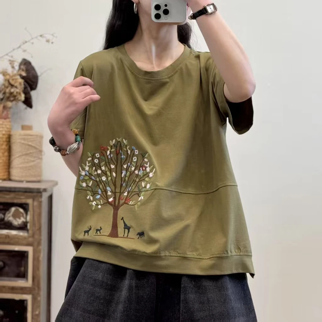 9729新款夏季时尚减龄气质显瘦短袖T恤