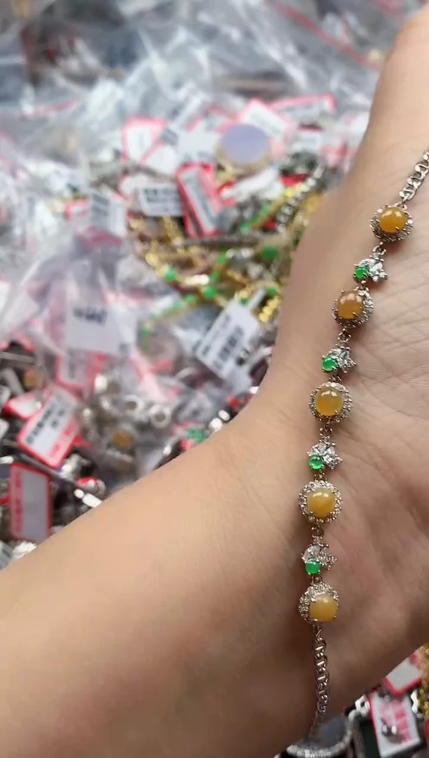 银S925镶嵌戒指翡翠天然A货缅甸翡翠