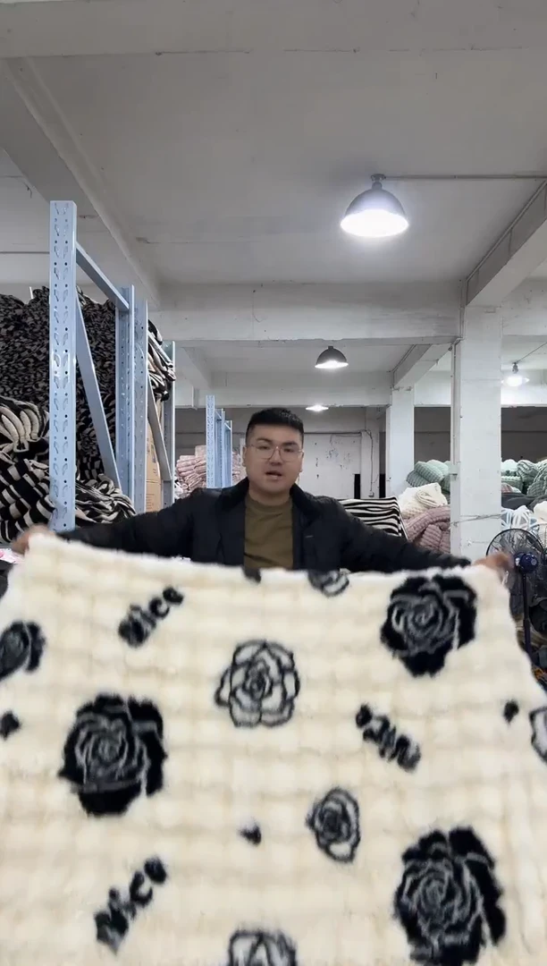 兔毛【高货托斯卡纳泡泡毯2*2.3米】外贸原单毛毯拍完现场打开看