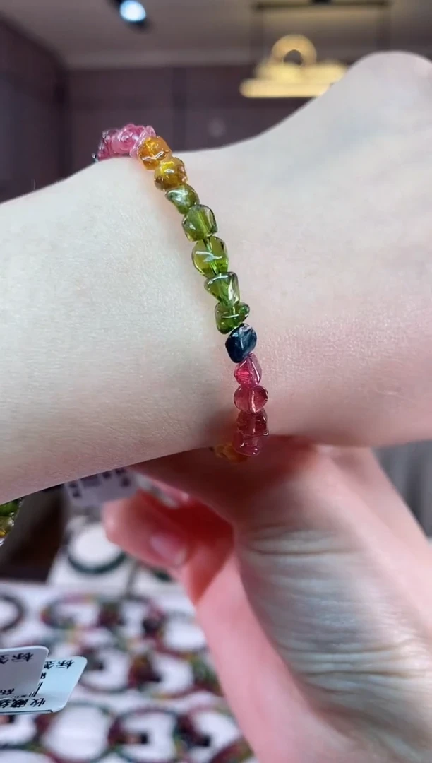 【闪购商品】碧玺原石单圈手链未镶嵌一物一证dan