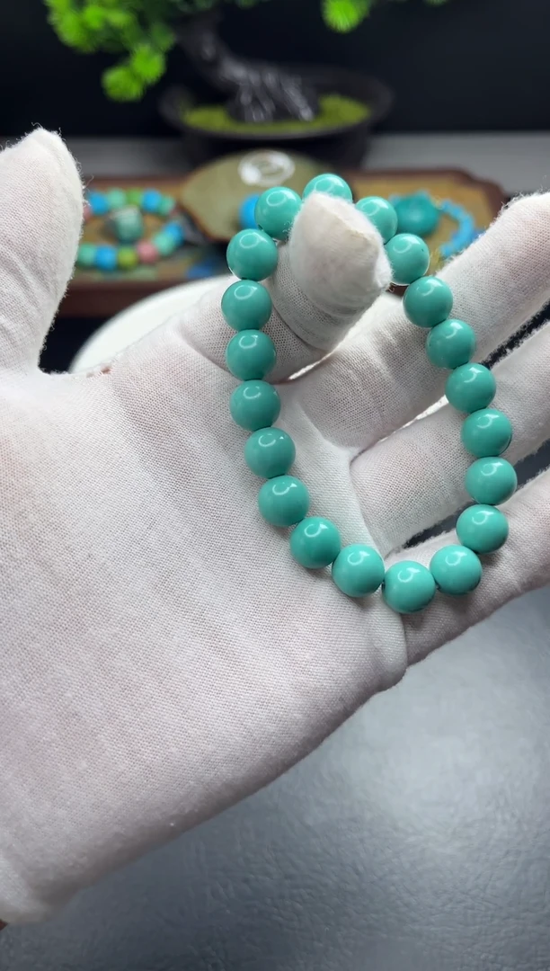 10mm绿色圆珠手串