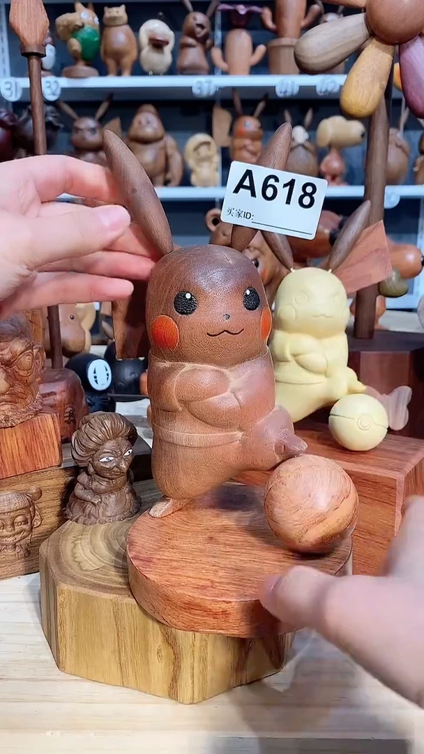 【闪购商品】木木雕摆件可爱卡通