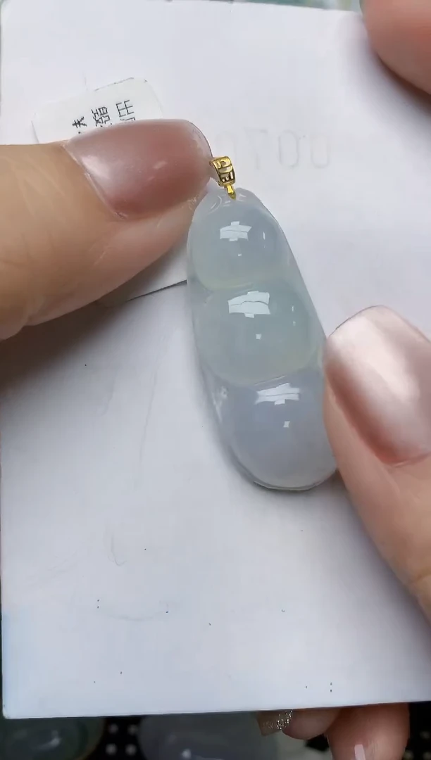 翡翠18K金镶嵌颈饰天然缅甸A货翡翠