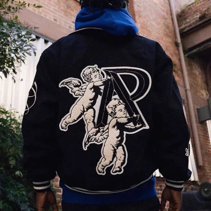 REPRESENT DESTORYE 重磅毛呢贴布刺绣棒球服