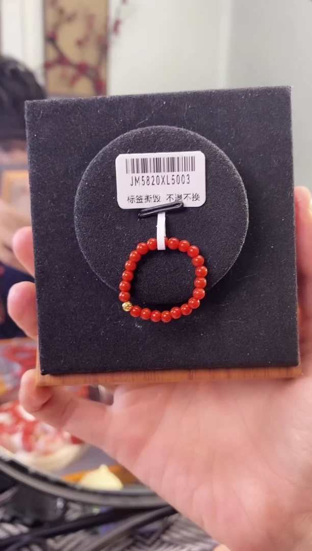 南红玛瑙未镶嵌戒指XL5003原矿瓦西南红18k金珠戒指3mm
