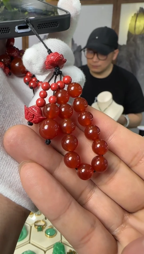 未镶嵌车挂玛瑙/玉髓朱 砂