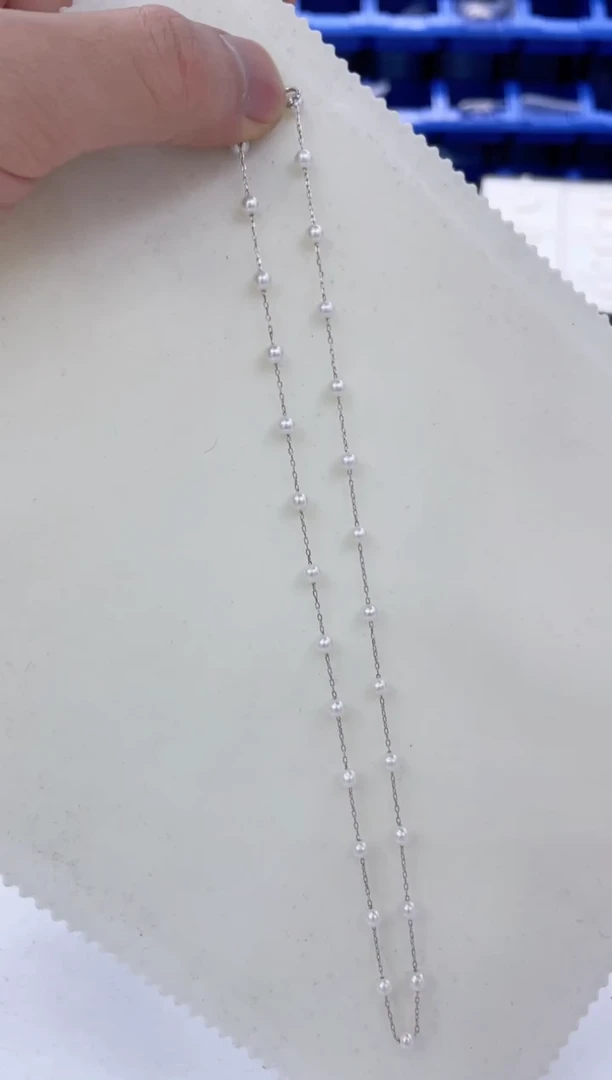 颈饰银S925镶嵌淡水珍珠