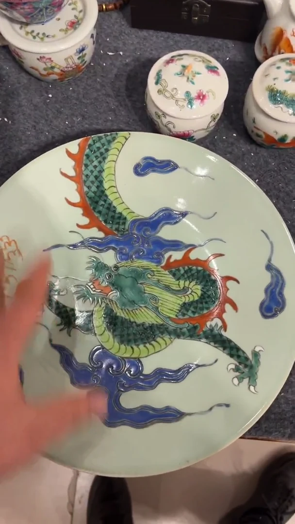 摆件瓷摆件瓷摆件龙盘子