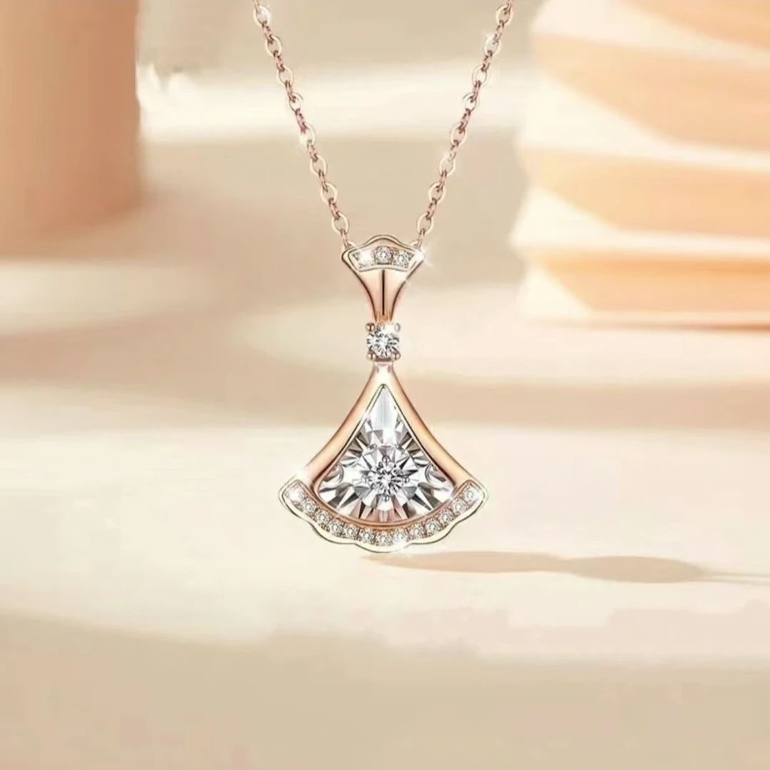 【兰总专属】BM-S227#灵动钻石心动小裙摆合金镶嵌吊坠赠合金链