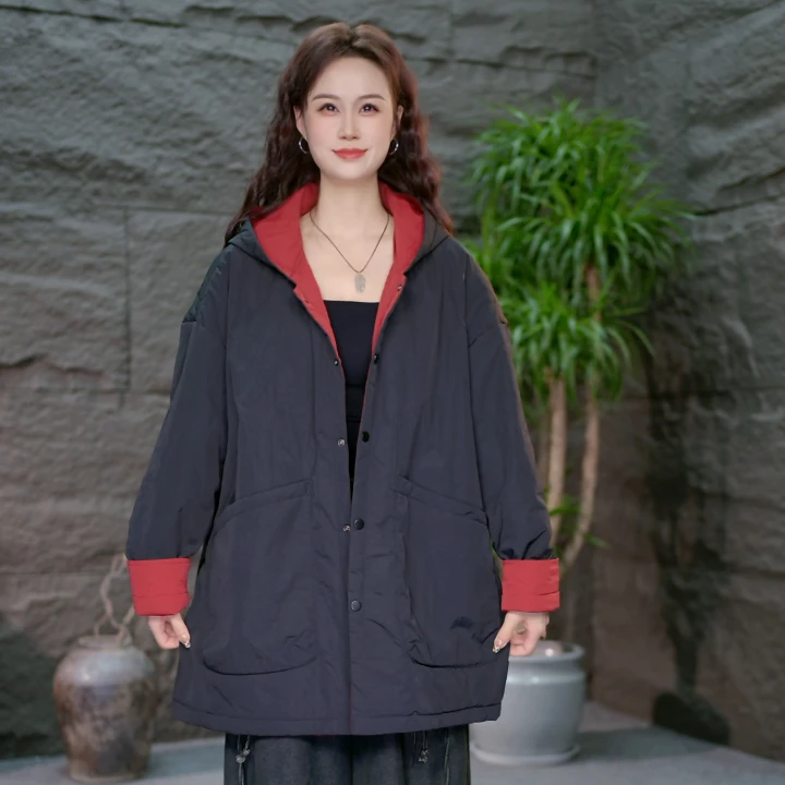 【欧韩版风衣棉服中长款】冬款百搭棉衣外套百搭女装休闲棉袄上衣