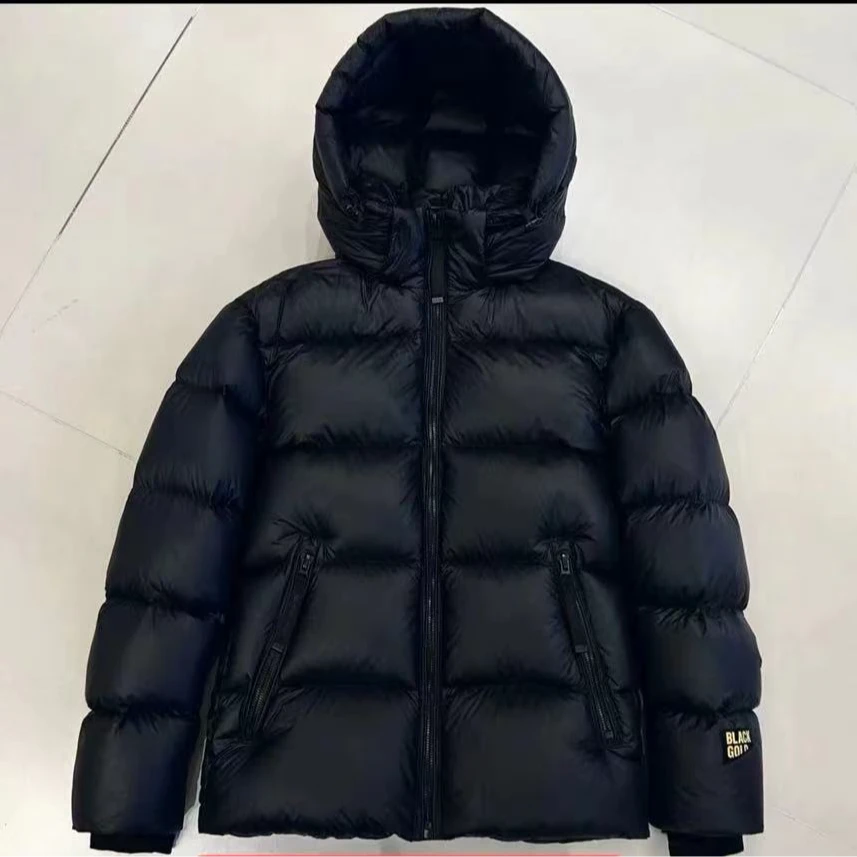 【伊伊】短款黑金男女同款90鹅绒羽绒服超厚外套