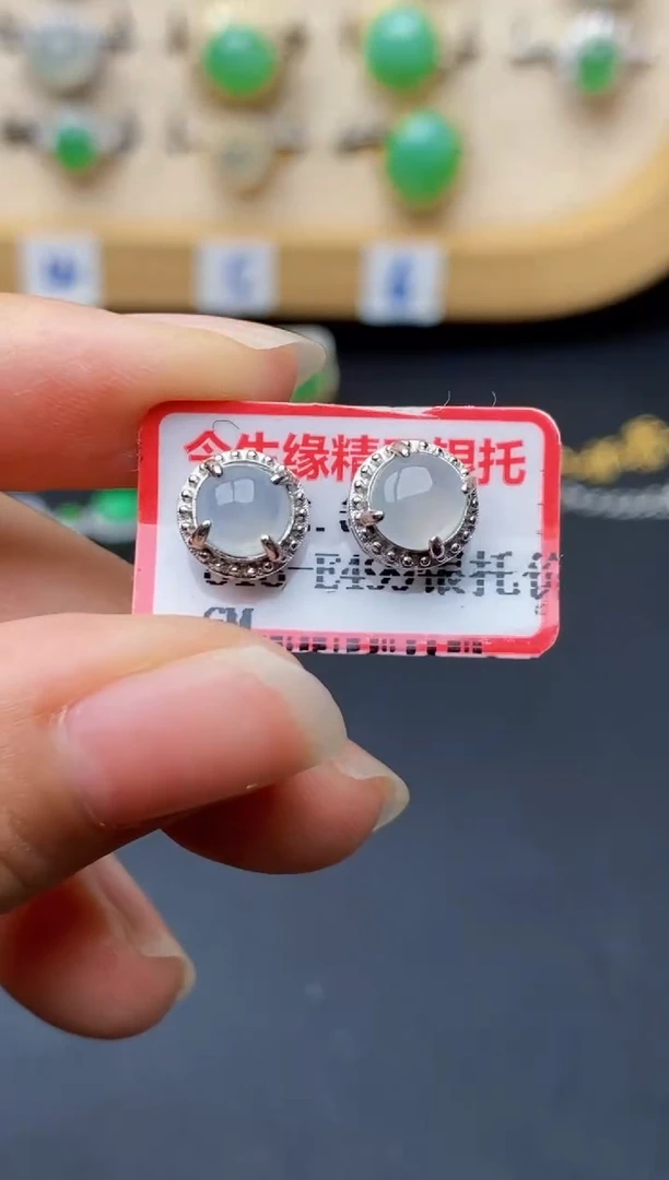 银S925镶嵌戒指翡翠6075