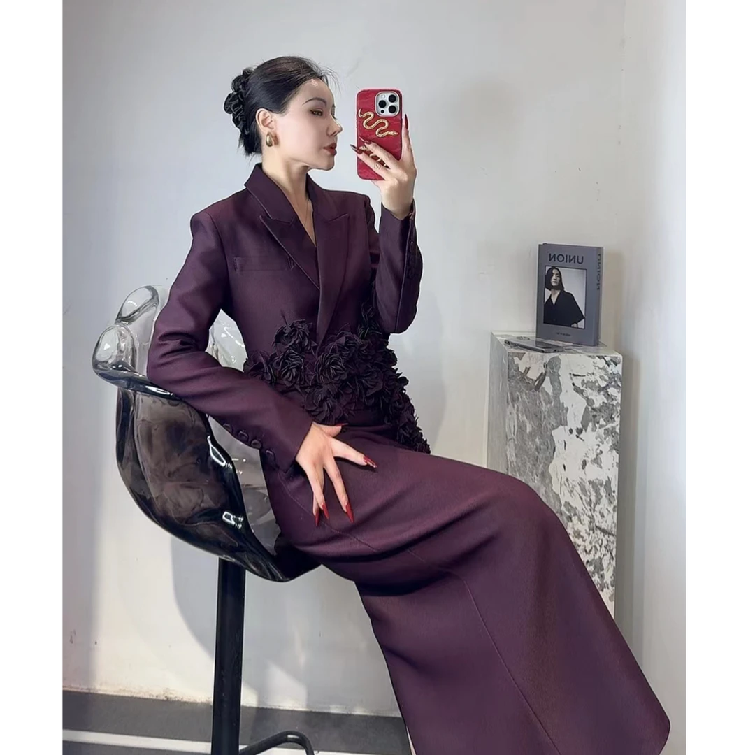 高端秀场西装套装裙小个子重工高级感气质修身显瘦短款西服外套女