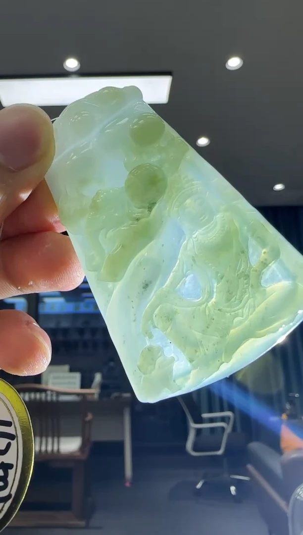 颈饰未镶嵌翡翠天然翡翠A货孤品一件