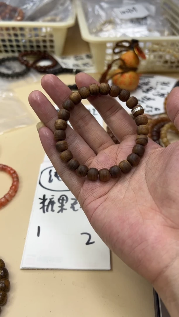 【闪购商品】檀香木手串/手链011304 老山檀迈索尔横纹黑肉镶嵌版