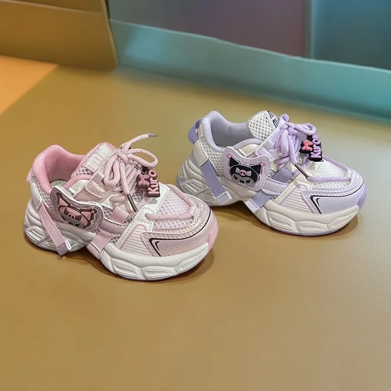 夏季单网透气新款女童可爱卡通超轻时尚潮流百搭魔术贴运动鞋8760