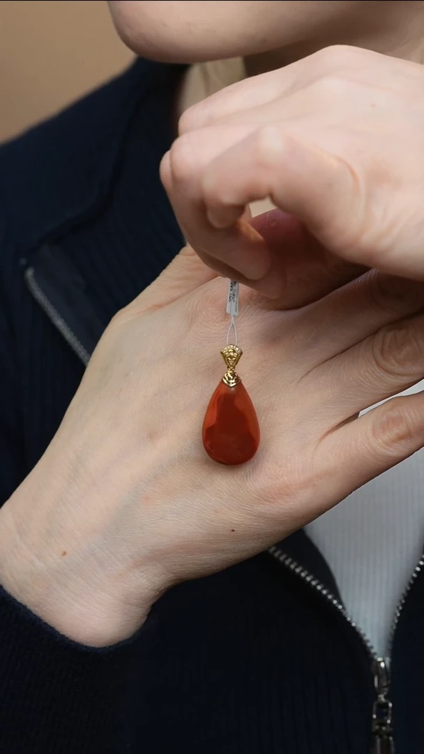 【闪购商品】南红玛瑙吊坠18K金镶嵌@D-327@