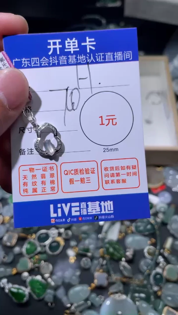 翡翠银S925镶嵌颈饰挂件