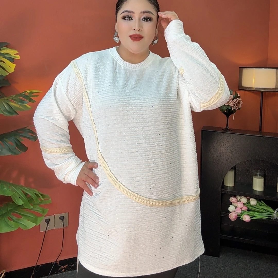 AHLIMA大码女装2025推荐款时尚针织设计师圆领宽松休闲百搭气质