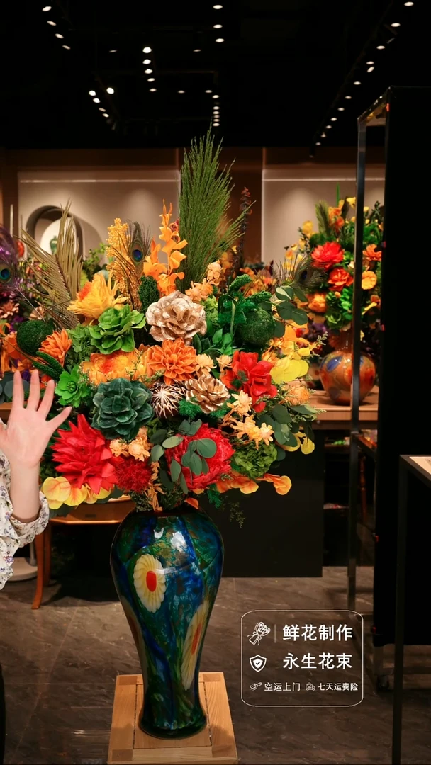 手工艺品琉璃手工花器花束空运包邮送货上门-以图片为准