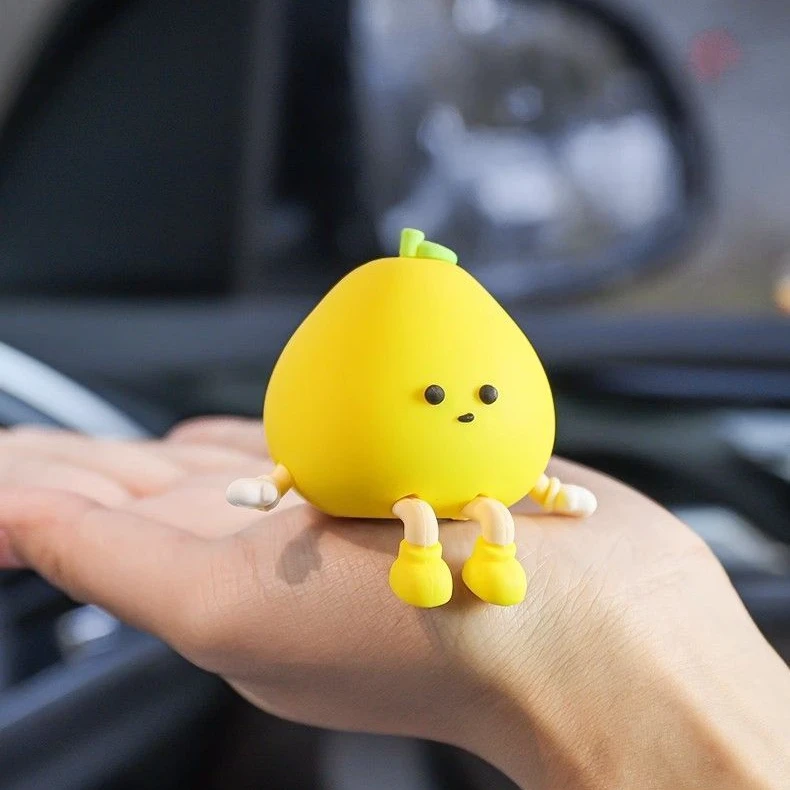 汽车中控台可爱小柚子创意车内装饰摆件屏幕解压用品