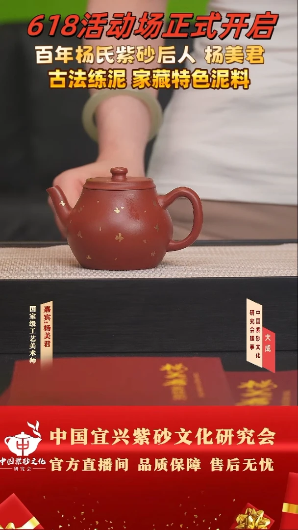 茶壶紫砂120号杨美君 彭年朱泥 220cc左右