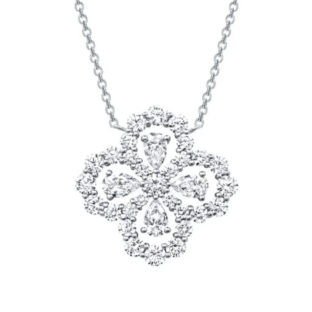 19.5宽大号镂空四叶草项链 CZ (定制品质48小时鉴赏期)