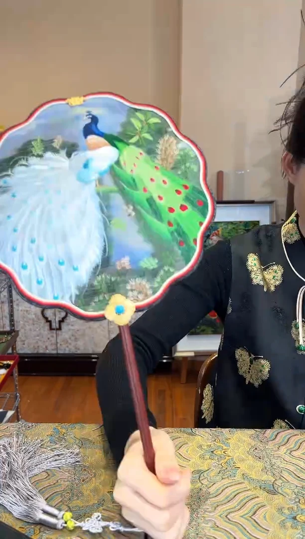 刺绣非遗苏工刺绣双面刺绣扇子
