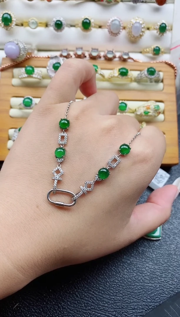 银S925镶嵌戒指翡翠1