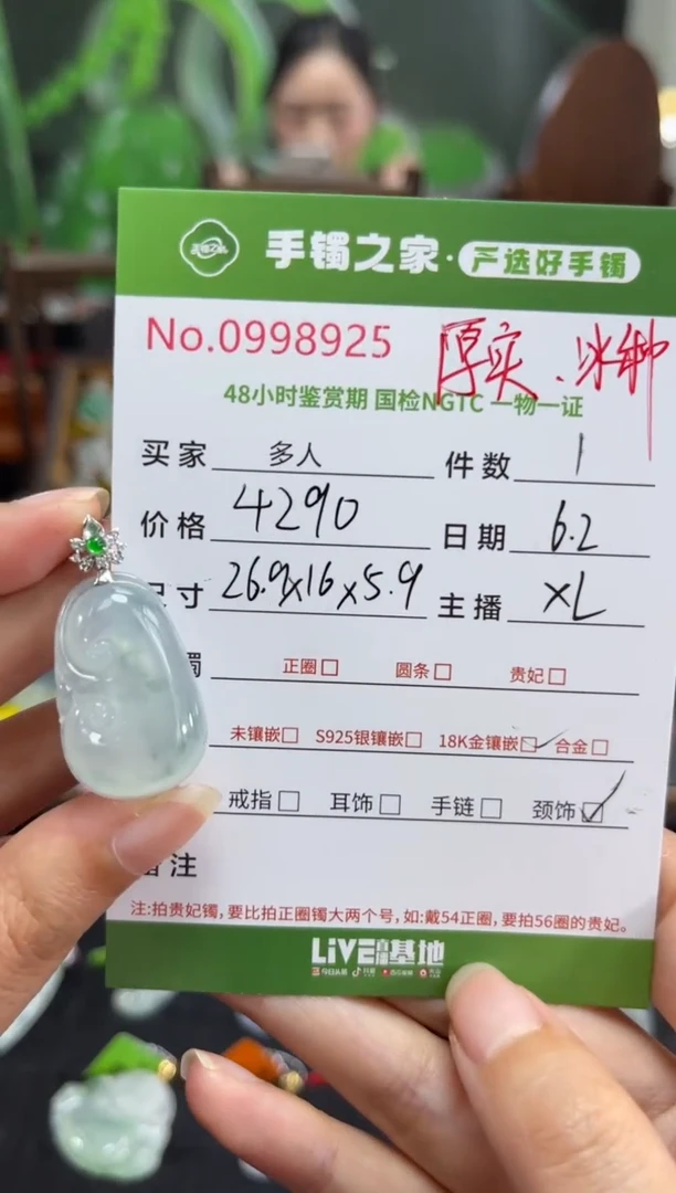 翡翠18K金镶嵌颈饰多人