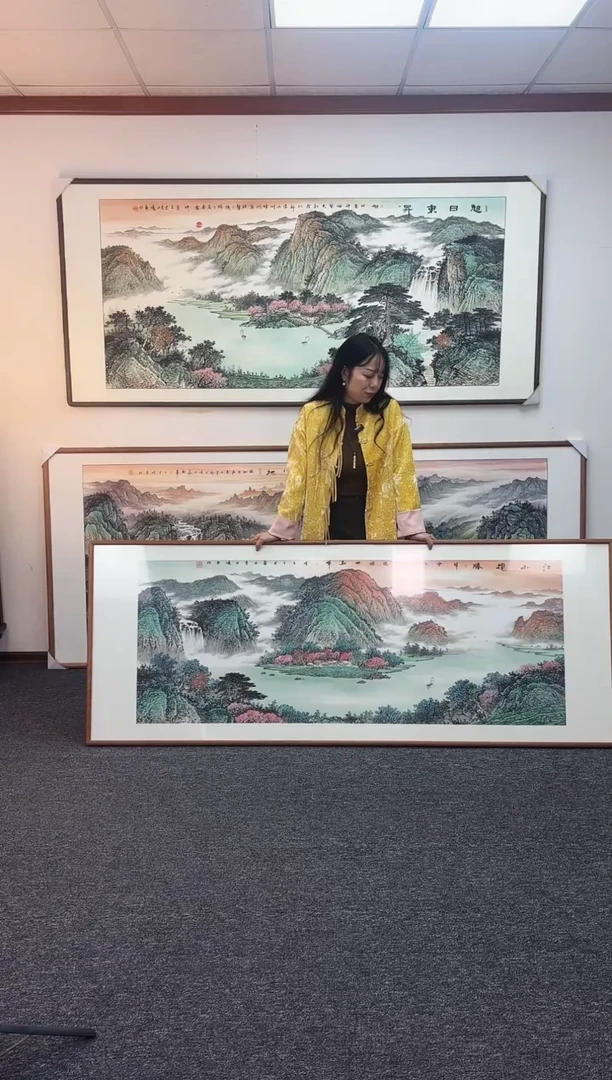 国画江山揽胜210*80手绘作品