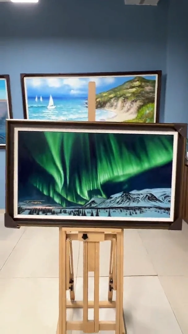 油画陶宗健-100*55-油画作品-极光