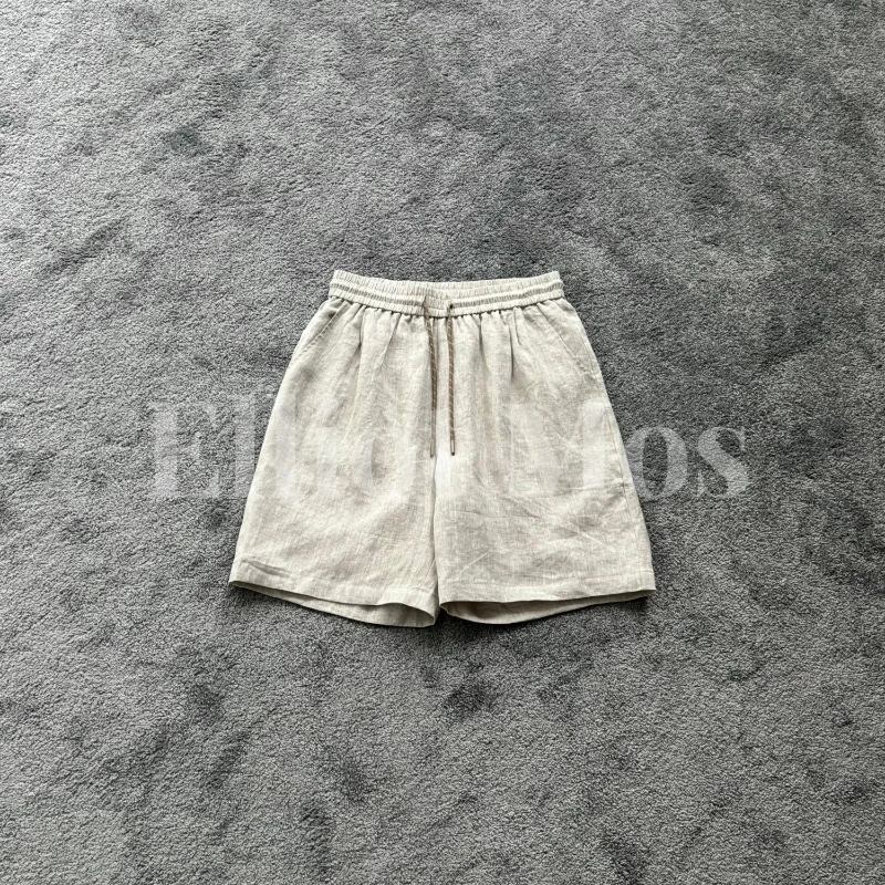 Elliot Mos进口面料~Drawstring Shorts 条纹抽绳亚麻短裤-1077