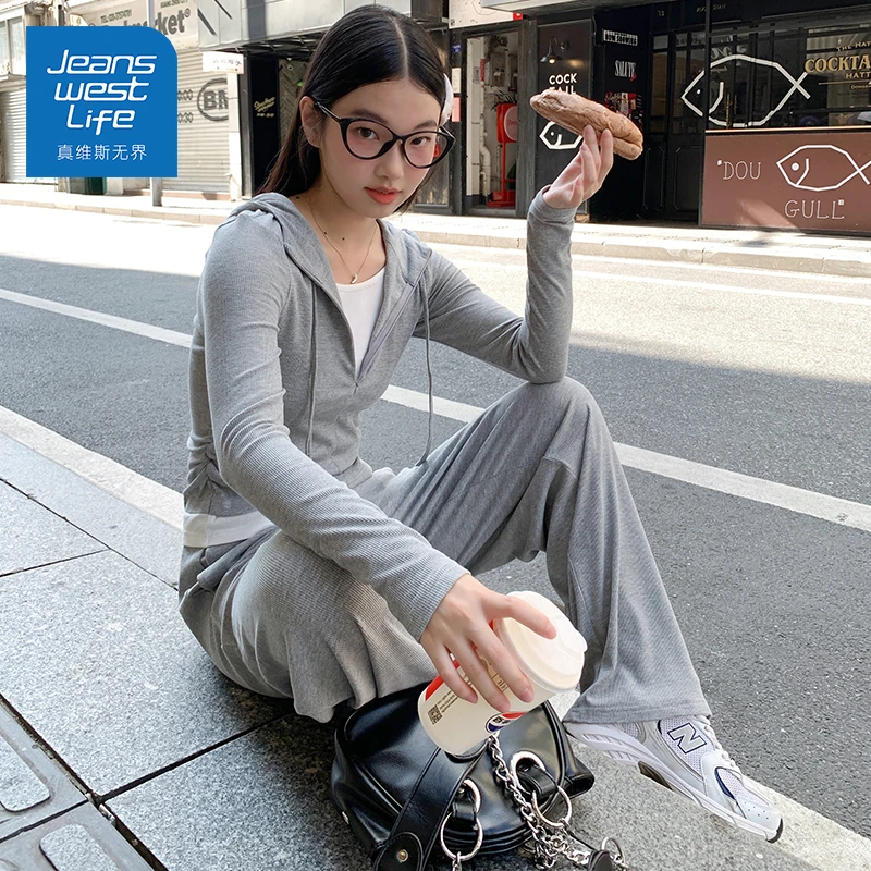 真维斯无界春季假两件收腰套装女休闲韩系慵懒风学生党日常款女装